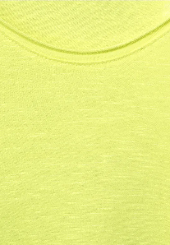 Basic shirt in effen kleur soft lemon yellow