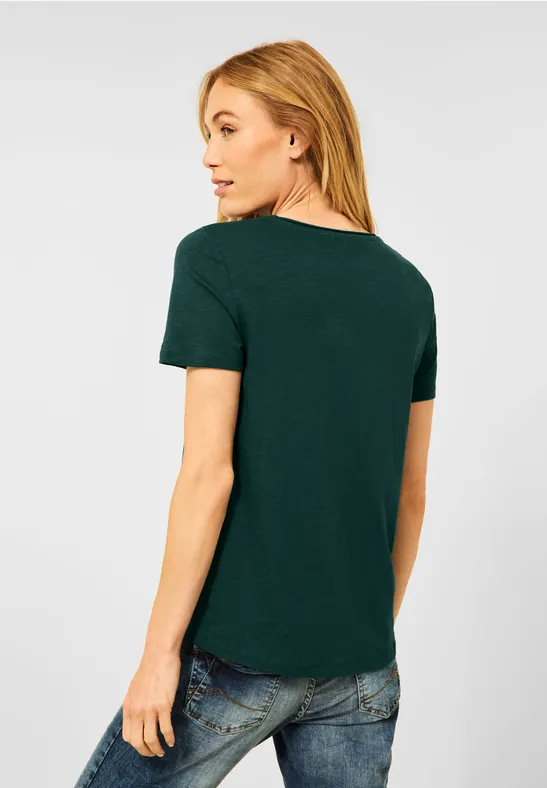 Basic shirt in effen kleur ponderosa pine green