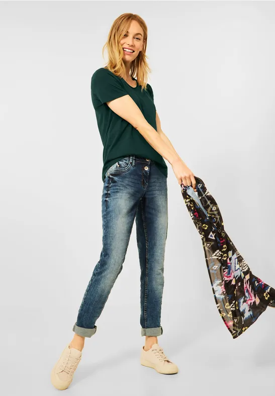 Basic shirt in effen kleur ponderosa pine green