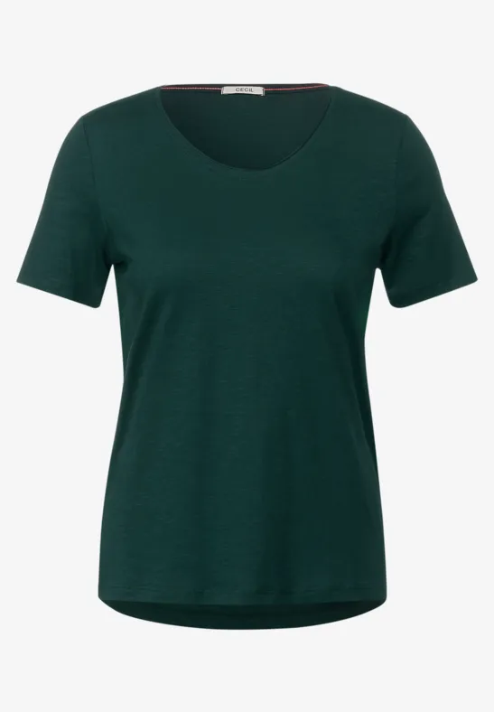 Basic shirt in effen kleur ponderosa pine green
