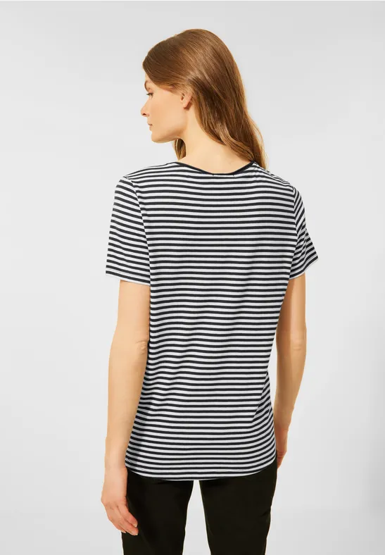 T-shirt à rayures carbon grey