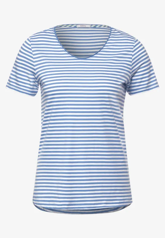 T-shirt met gestreept patroon forever blue
