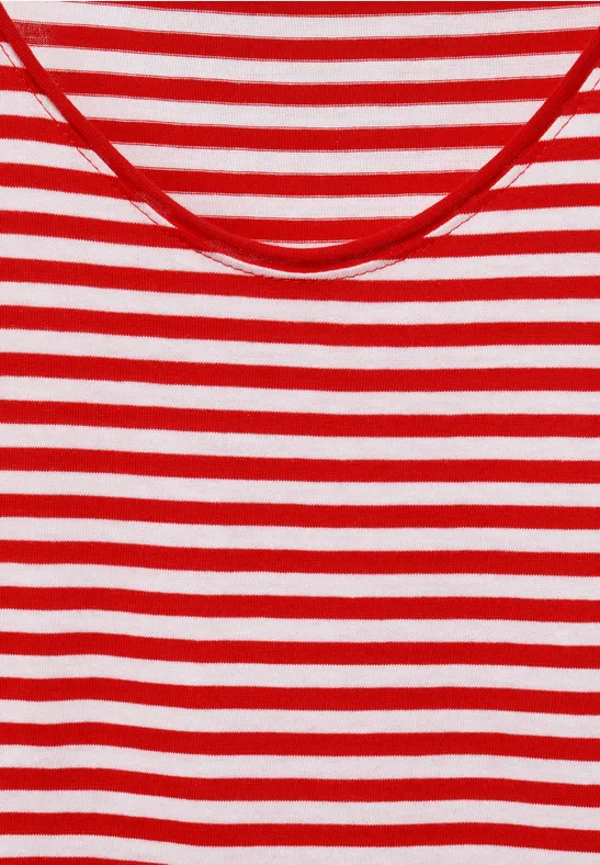 T-shirt met gestreept patroon vibrant red