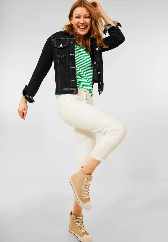 T-shirt met gestreept patroon cheeky green