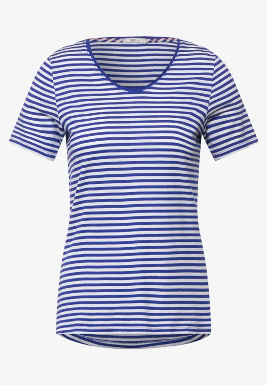 T-shirt met gestreept patroon intense blue