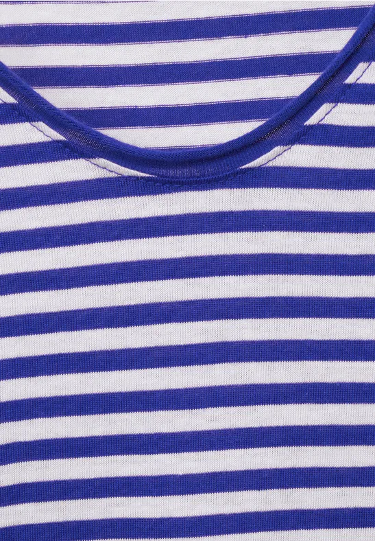 T-shirt met gestreept patroon intense blue