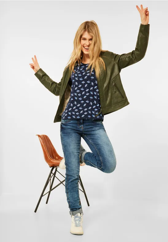T-shirt met print deep blue