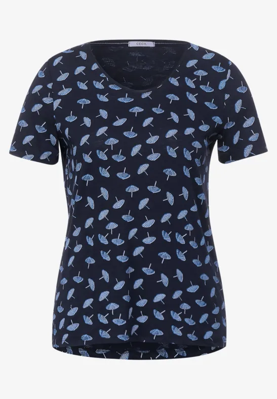 T-shirt met print deep blue