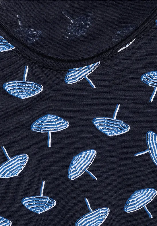 T-shirt met print deep blue