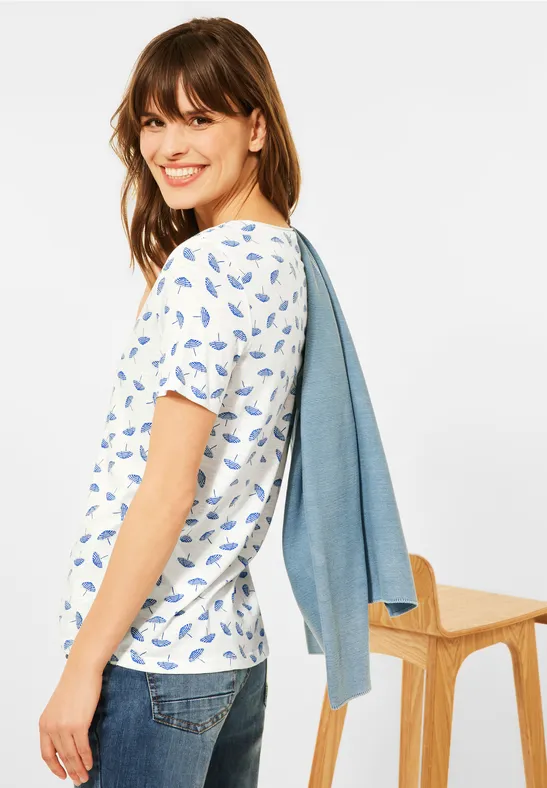 T-Shirt mit Print vanilla white