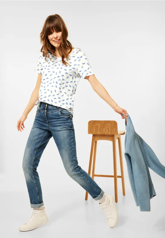 T-Shirt mit Print vanilla white