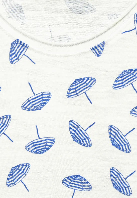 T-Shirt mit Print vanilla white