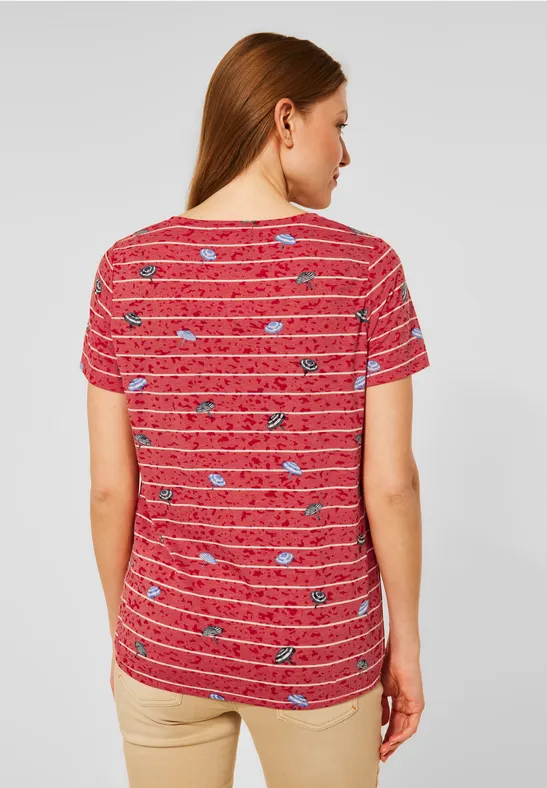 T-shirt à imprimé burn out red