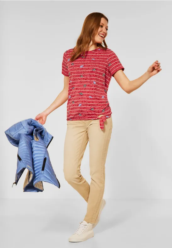 T-shirt à imprimé burn out red
