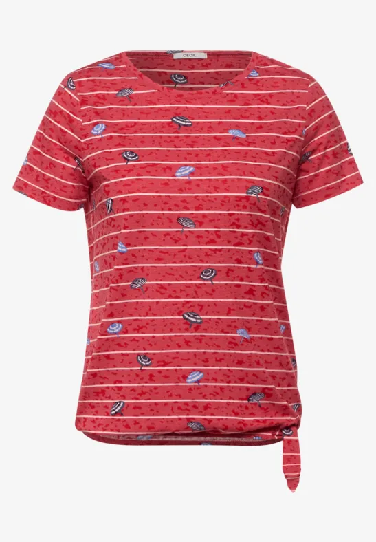 T-shirt à imprimé burn out red