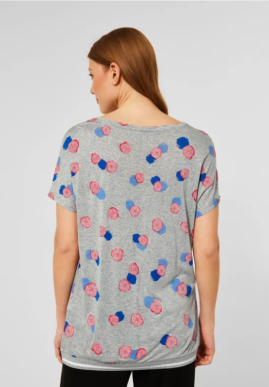 T-Shirt in Melange Optik mineral grey melange