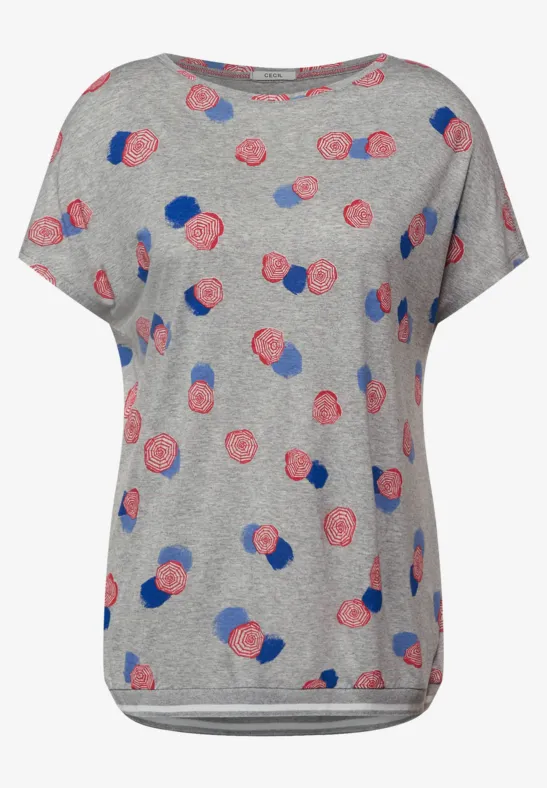T-Shirt in Melange Optik mineral grey melange