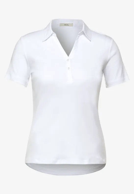 Polo basique de couleur unie White