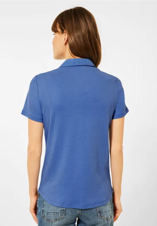 Basic poloshirt in effen kleur forever blue