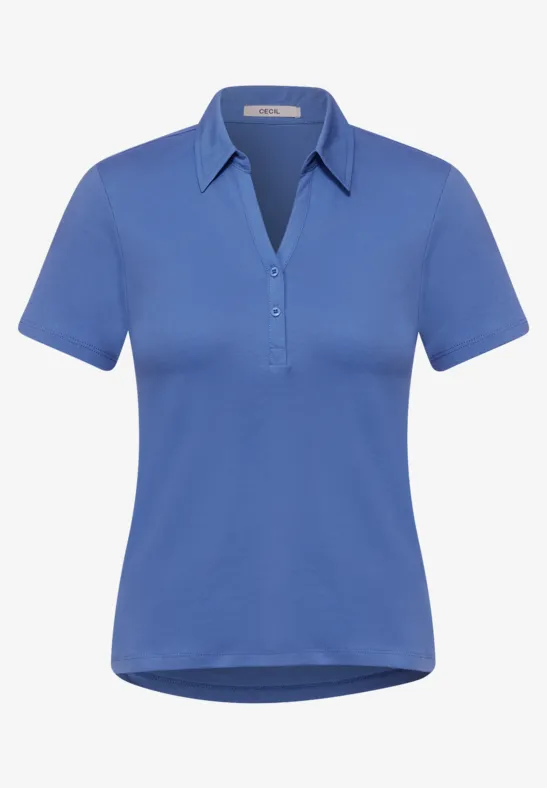 Basic poloshirt in effen kleur forever blue