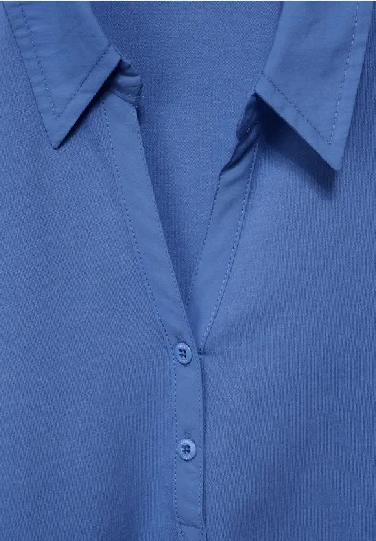 Basic poloshirt in effen kleur forever blue