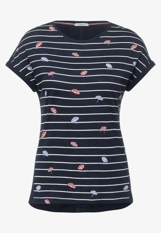T-Shirt mit Print deep blue