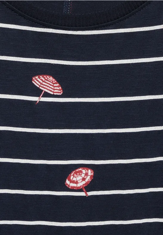 T-Shirt mit Print deep blue