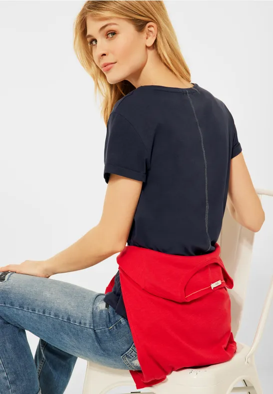 T-Shirt mit Print deep blue