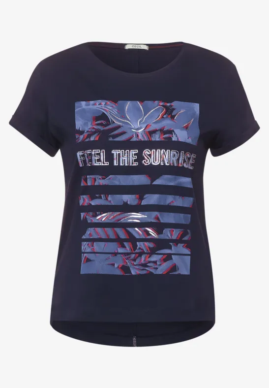 T-Shirt mit Print deep blue