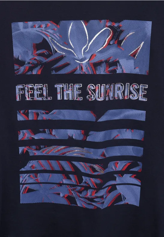 T-Shirt mit Print deep blue