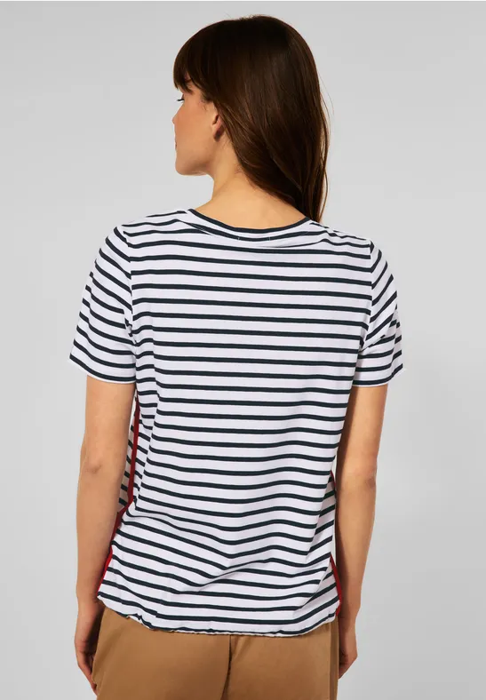 Gestreiftes T-Shirt vanilla white