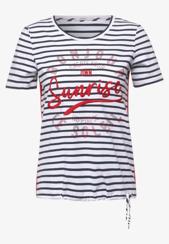 Gestreiftes T-Shirt vanilla white