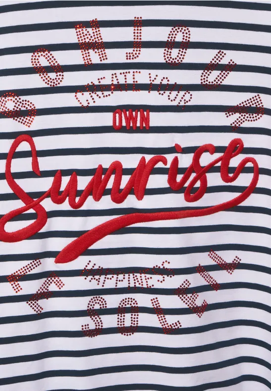 Gestreiftes T-Shirt vanilla white
