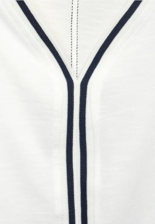 Unifarbenes Shirt mit Ripp vanilla white