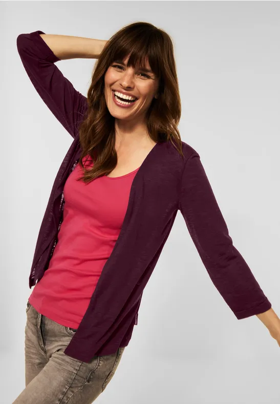 Offene Shirtjacke berry juice red
