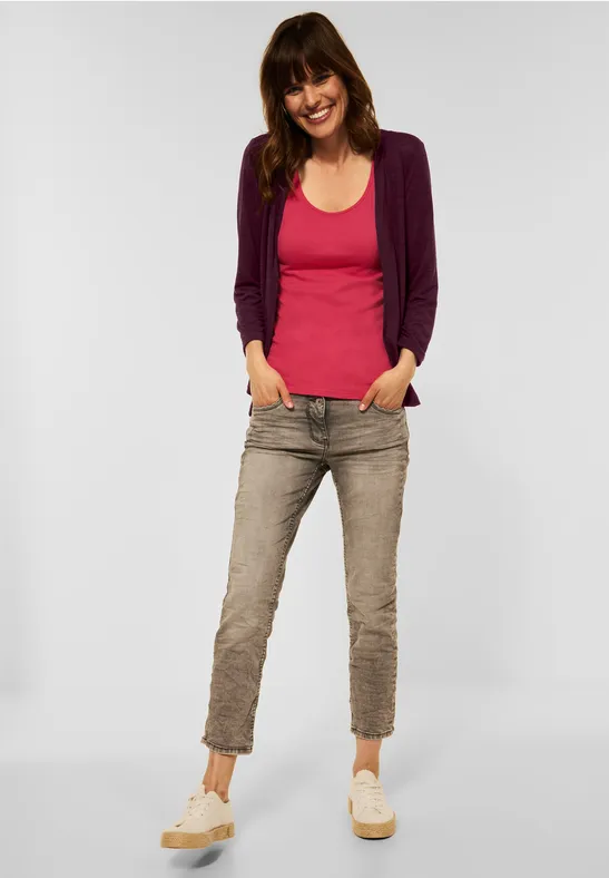 Offene Shirtjacke berry juice red