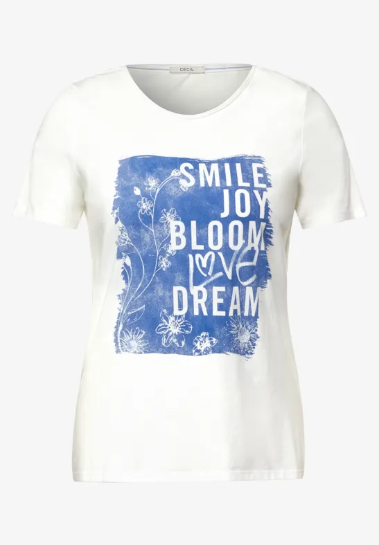 T-Shirt mit Fotoprint vanilla white