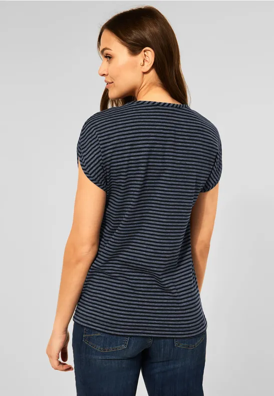 T-shirt met gestreept patroon deep blue