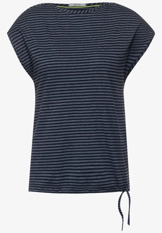 T-shirt met gestreept patroon deep blue