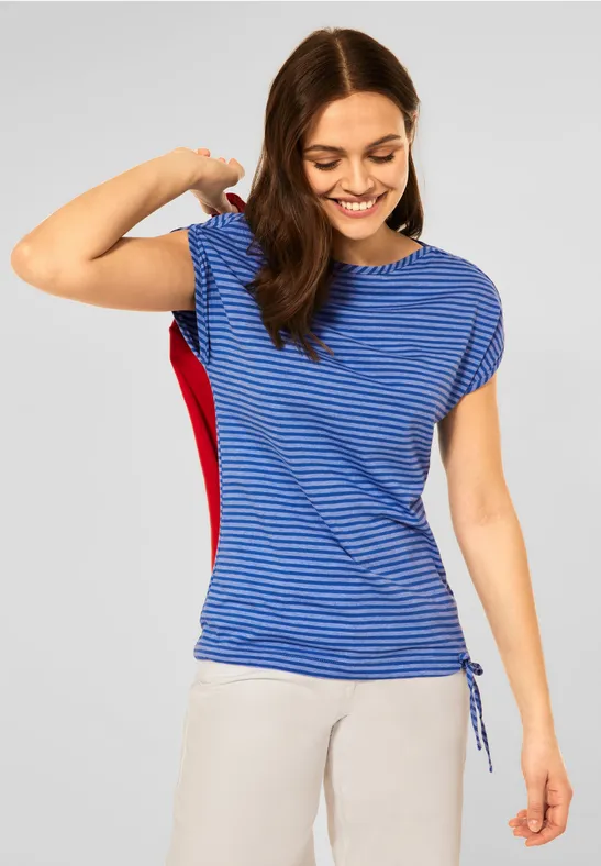 T-shirt met gestreept patroon regatta blue