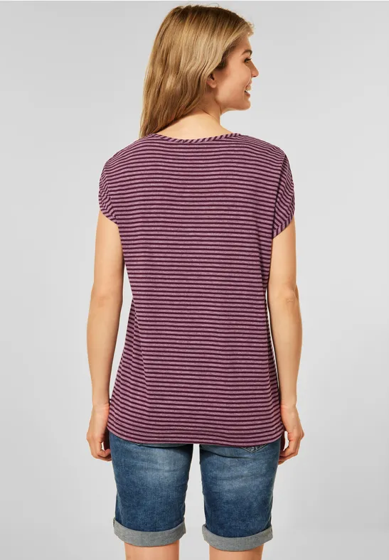 T-shirt à rayures berry juice red