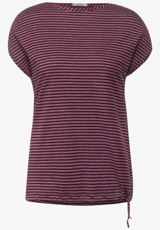 T-shirt à rayures berry juice red