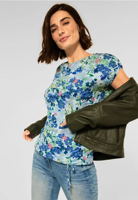 T-Shirt mit Blumenmuster vanilla white