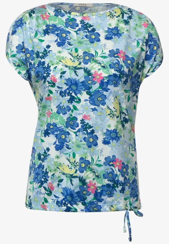 T-Shirt mit Blumenmuster vanilla white