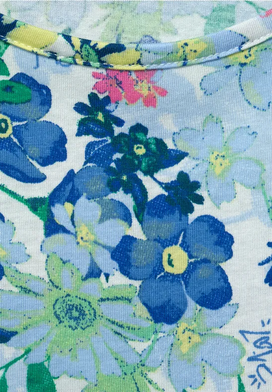 T-Shirt mit Blumenmuster vanilla white