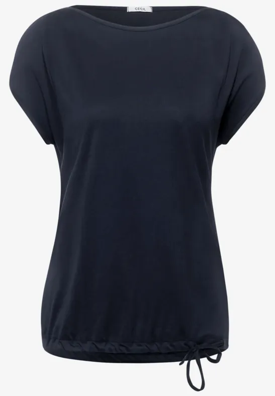 T-shirt in effen kleur deep blue