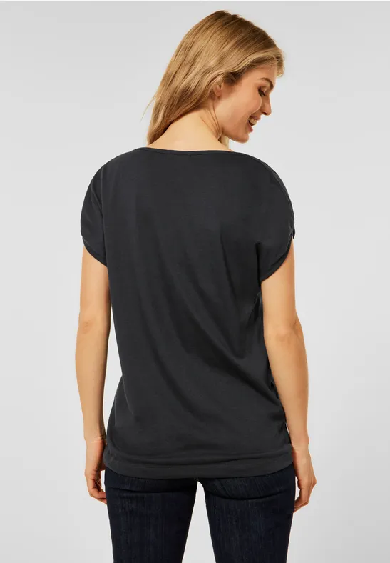 T-shirt in effen kleur carbon grey
