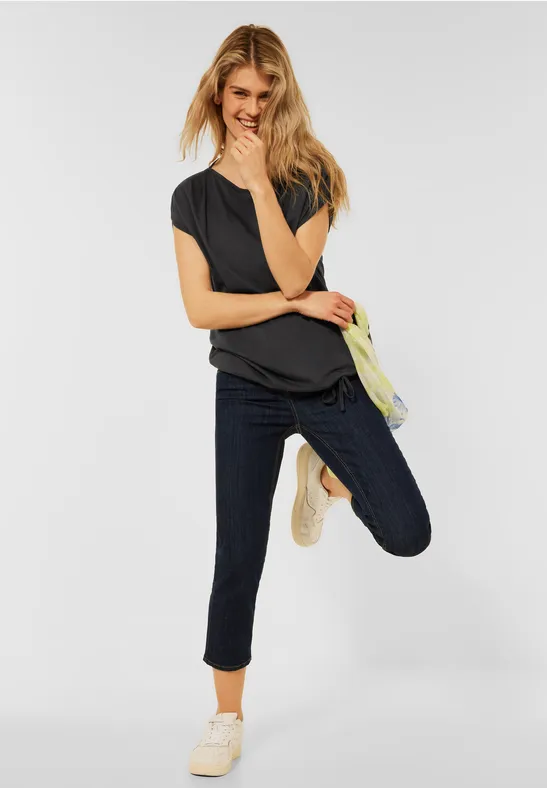 T-shirt in effen kleur carbon grey