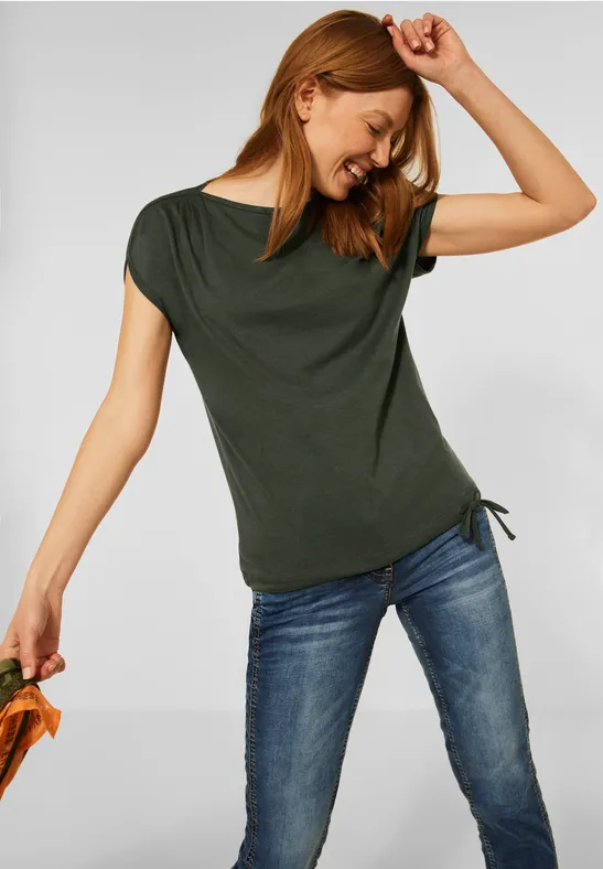 T-shirt in effen kleur utility olive