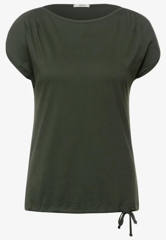 T-shirt in effen kleur utility olive
